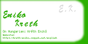 eniko kreth business card